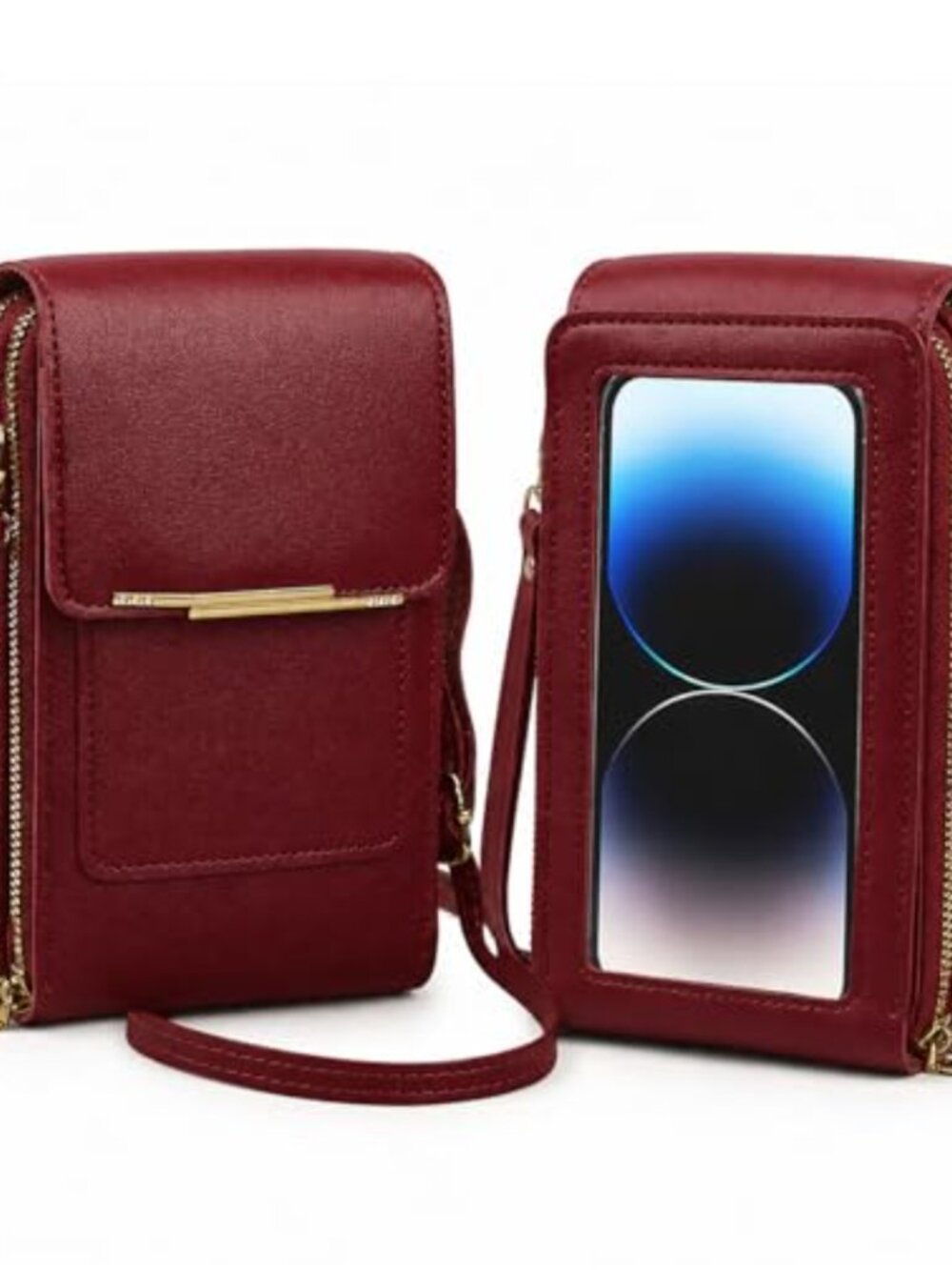 Touchscreen Crossbody Phone Bag RFID Blocking PU Leather Women
